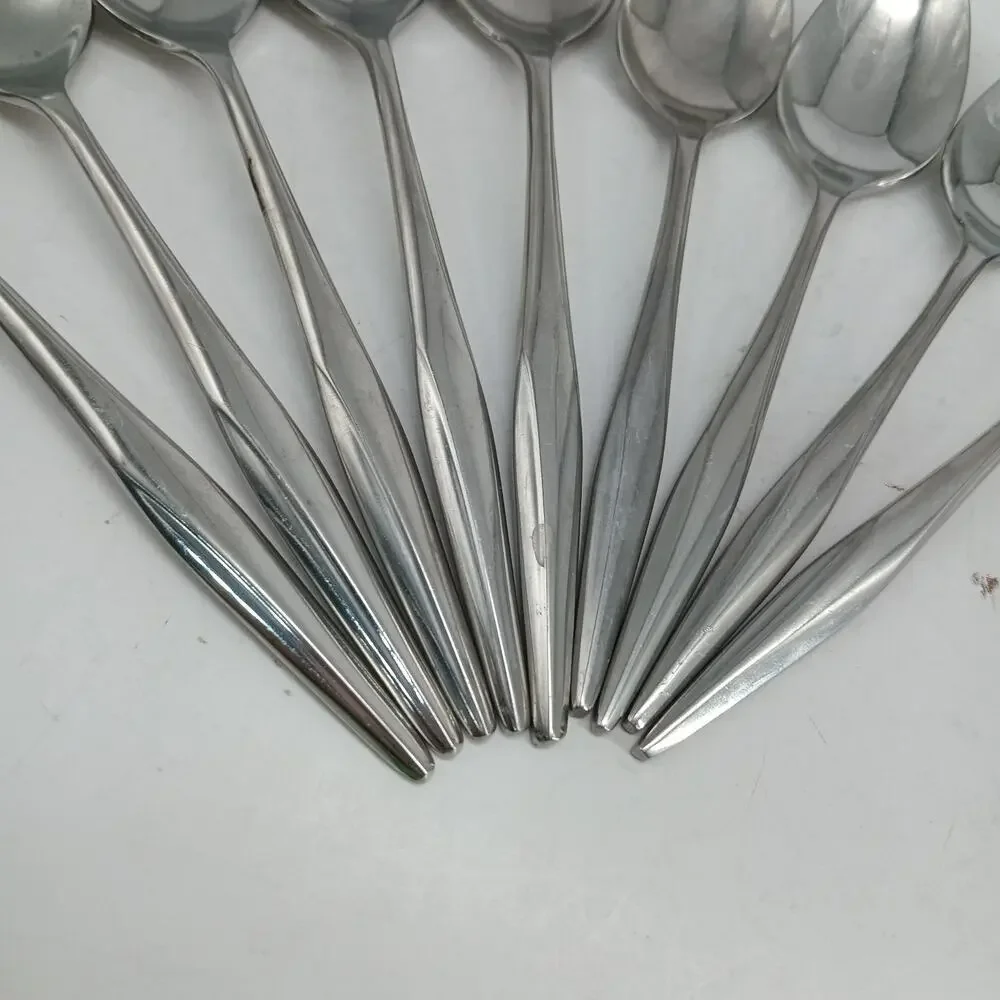 9X Spoons Vtg Rogers Bros. Youth Pattern Stainless Steel 4 Teaspoons 5 Table